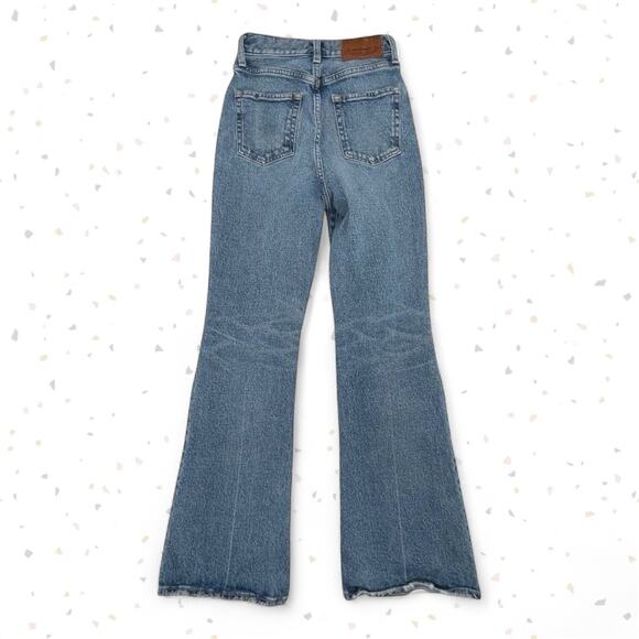 Moussy MVS Flare Leg Light Wash Faded Jeans High Rise Wide Leg Fall Fit Size 24 - Picture 2 of 12